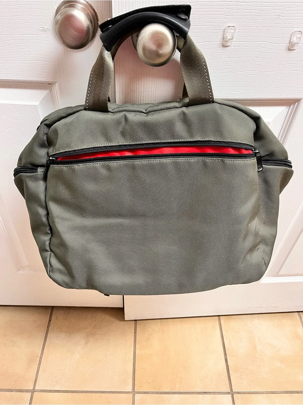 T-Tech Tumi ballistic Green Travel messenger bag weekender laptop business *Read